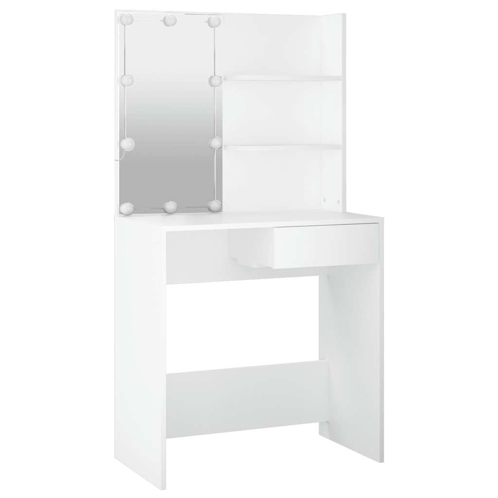 Toucador com LEDs 74,5x40x141 cm branco brilhante