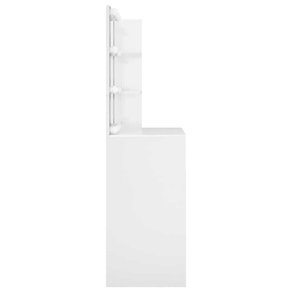 Toucador com LEDs 74,5x40x141 cm branco brilhante