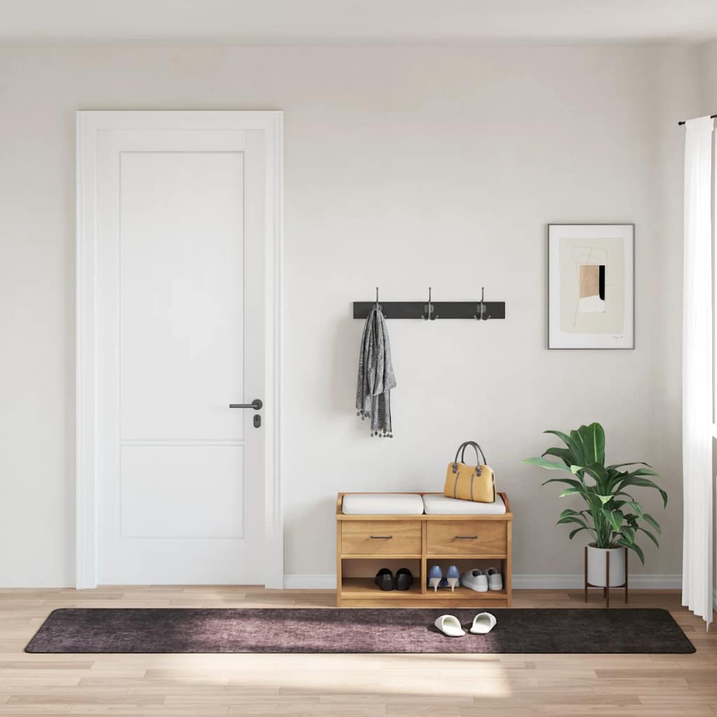 Tapete lavável antiderrapante 80x300 cm antracite