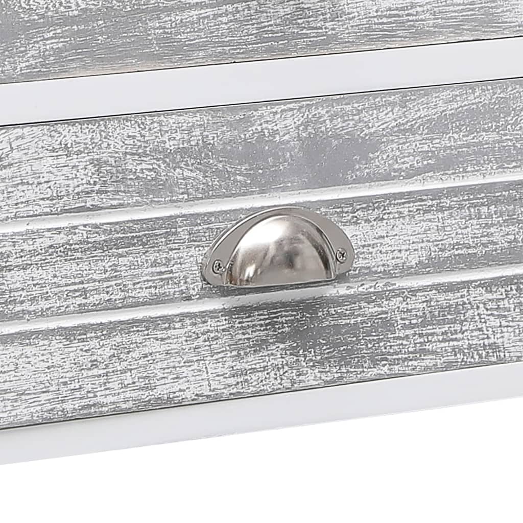 Móvel de TV 108x30x40 cm madeira paulownia branco e cinzento