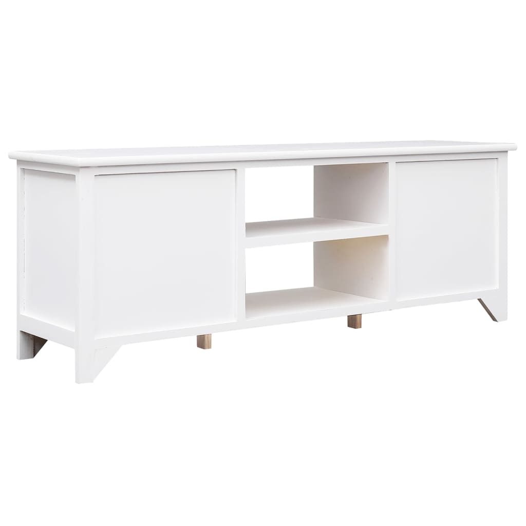 Móvel de TV 108x30x40 cm madeira paulownia maciça branco