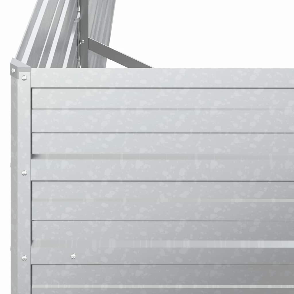 Canteiro elevado de jardim 160x80x45cm aço galvanizado prateado