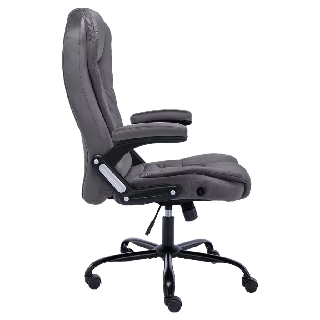 Cadeira de escritório couro artificial cinzento-claro
