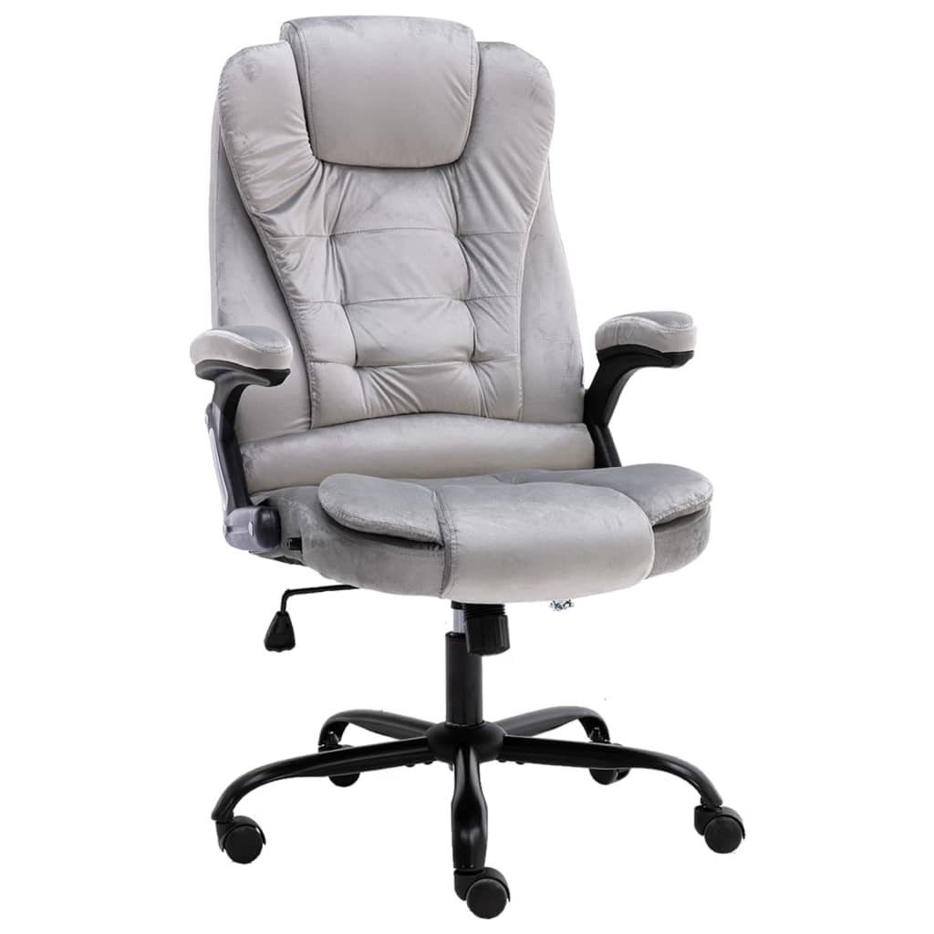 Cadeira de escritório couro artificial cinzento-claro