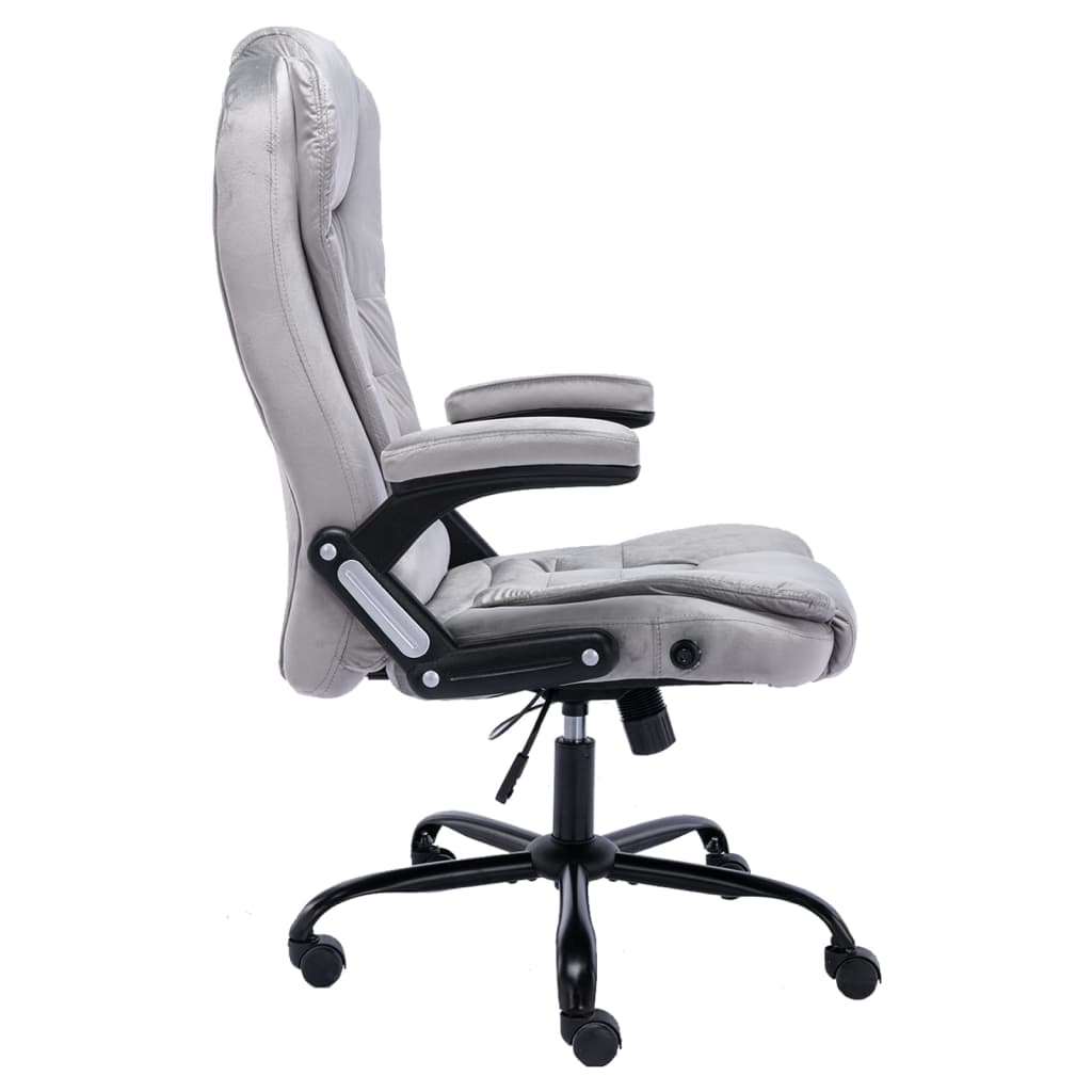Cadeira de escritório couro artificial cinzento-claro