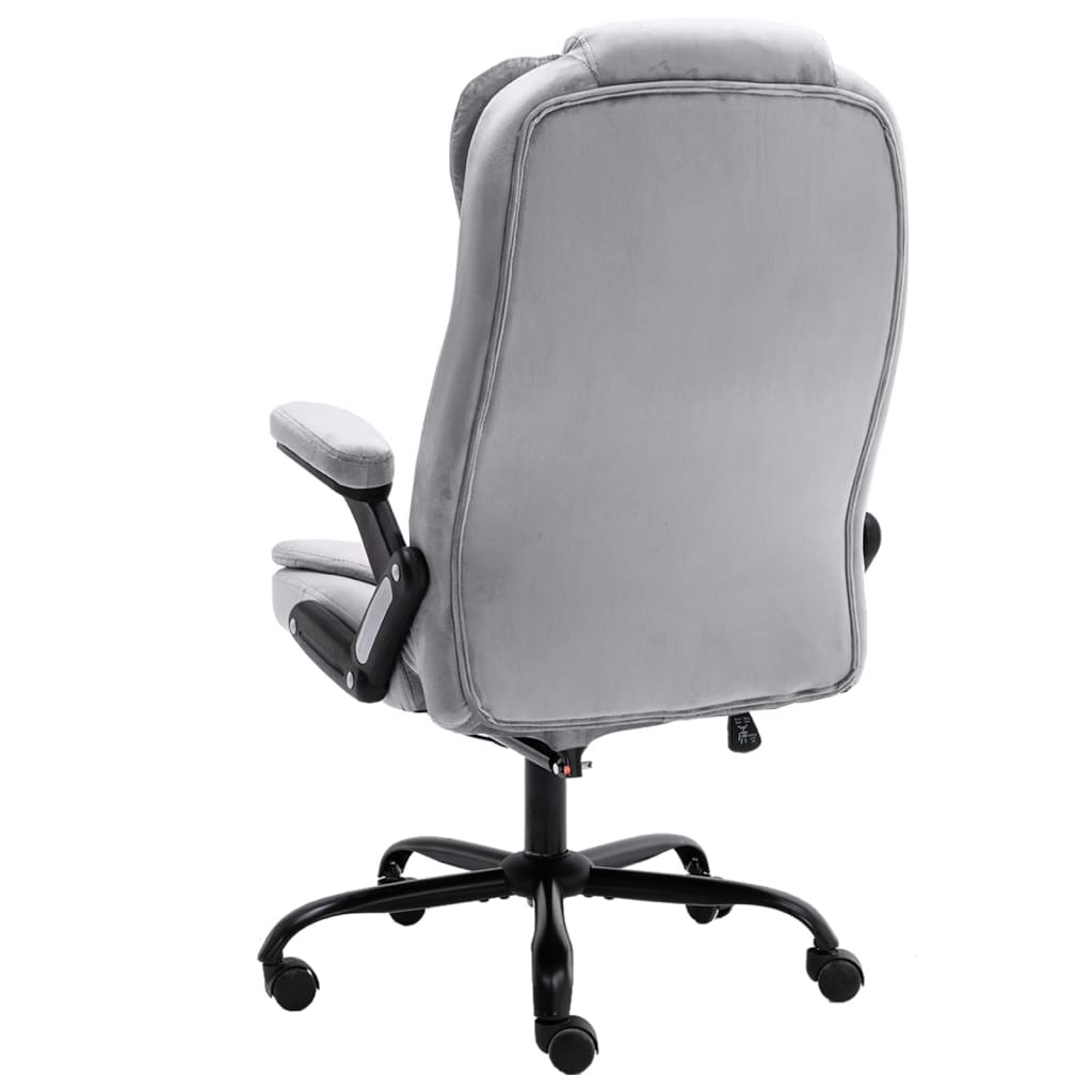 Cadeira de escritório couro artificial cinzento-claro