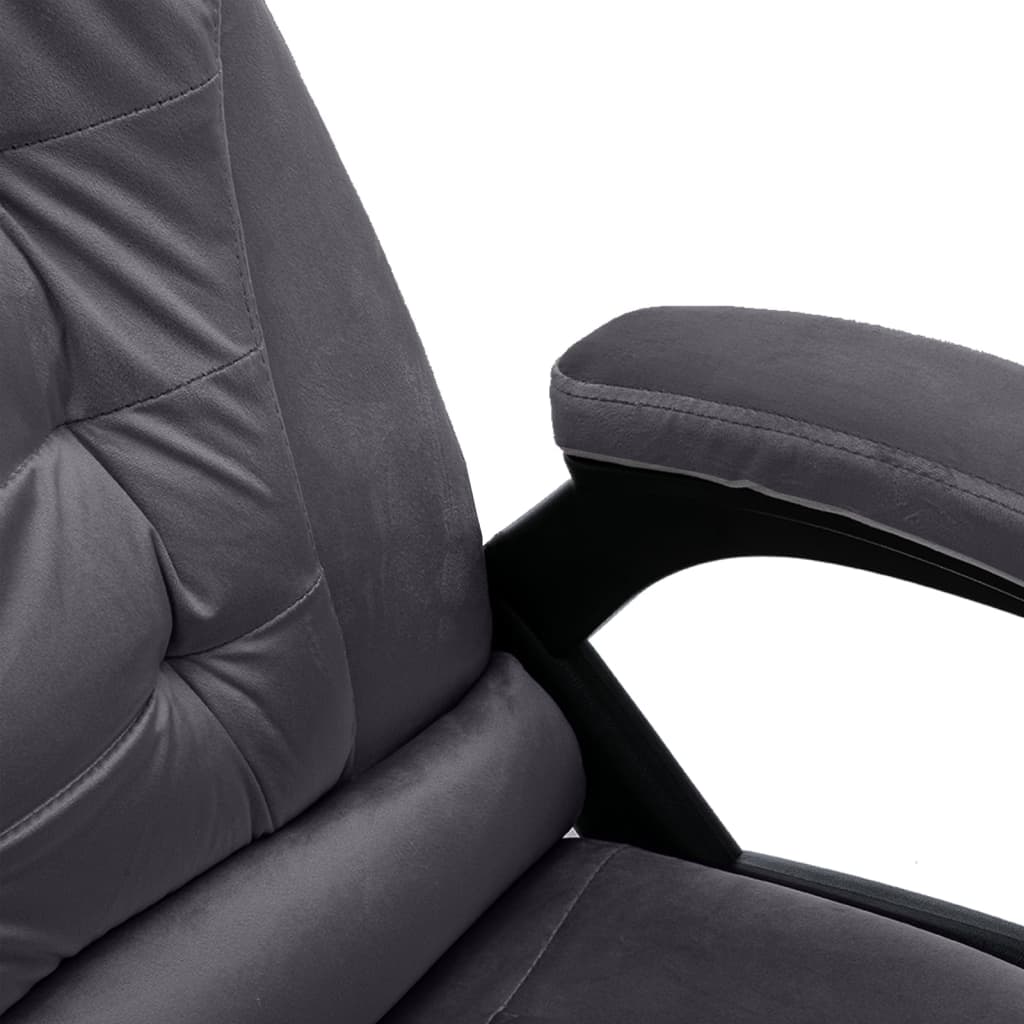 Cadeira escritório c/ função de massagem veludo cinzento-claro