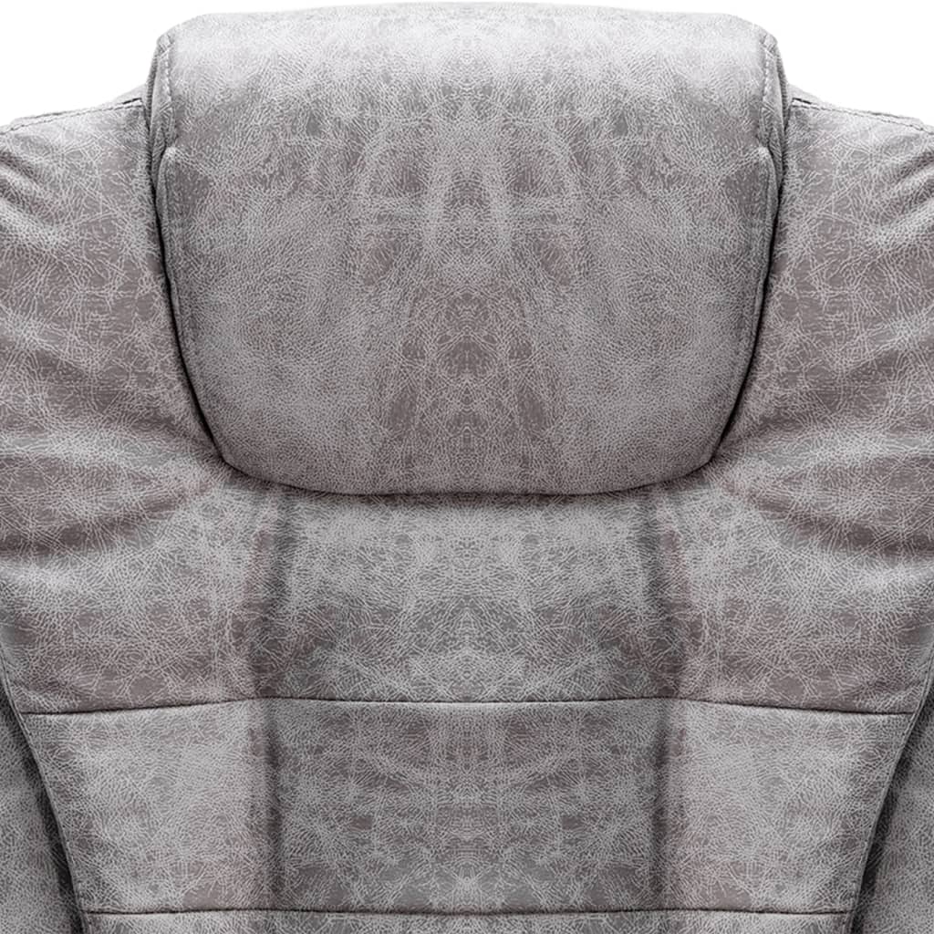 Cadeira de massagens p/ escritório couro artificial cinza-claro