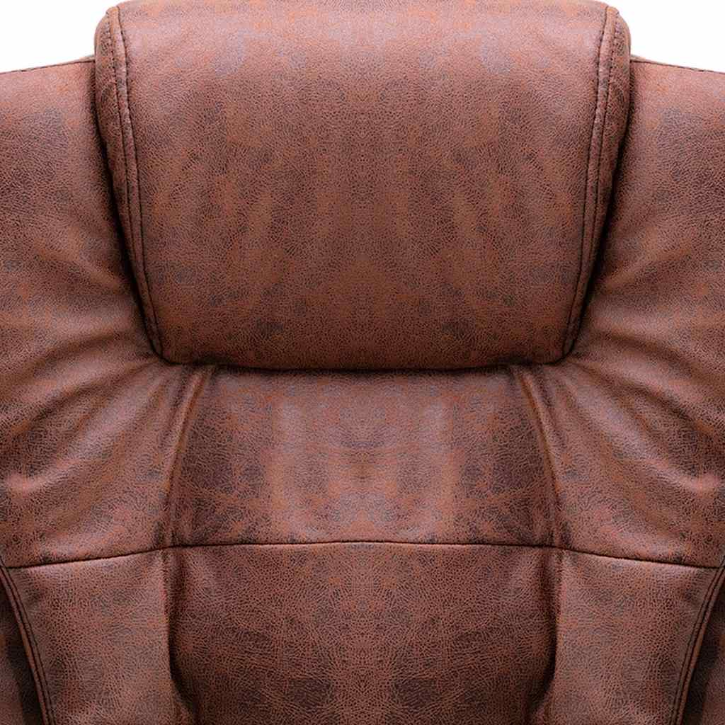 Cadeira massagens p/ escritório couro artificial castanho-claro