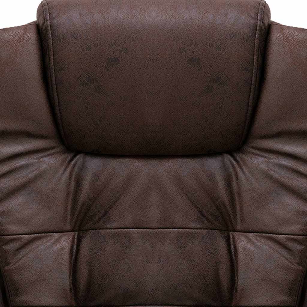 Cadeira massagens escritório couro artificial castanho-escuro