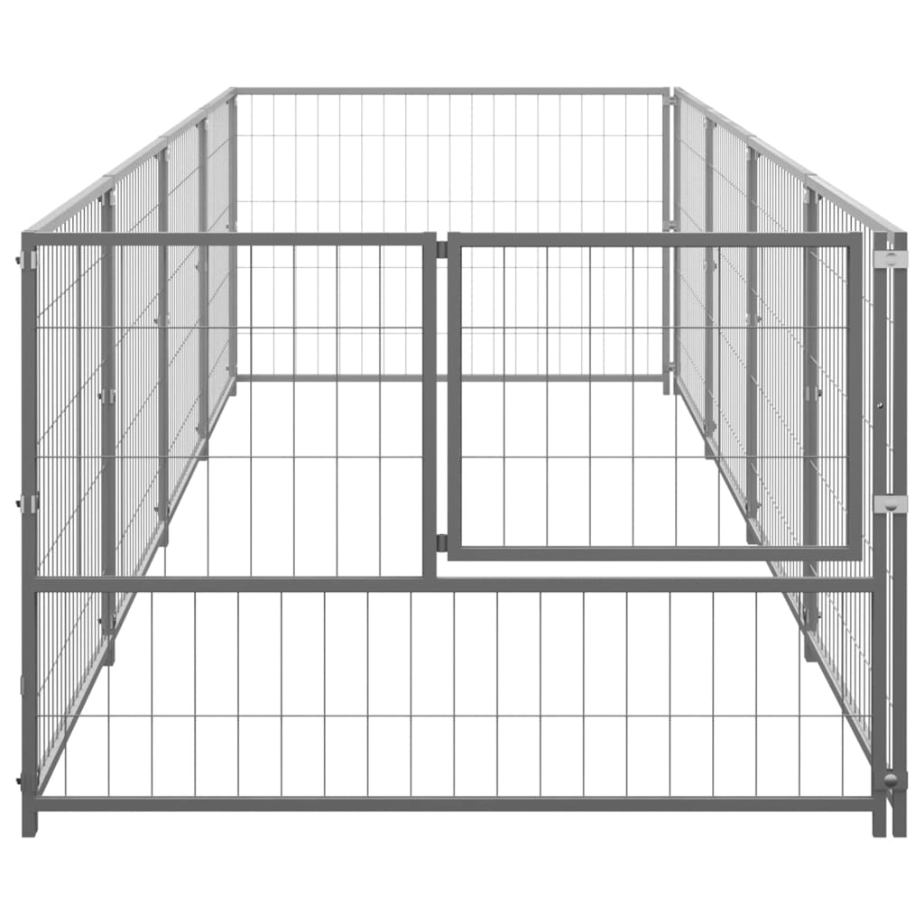 Canil para cães 4 m² aço prateado