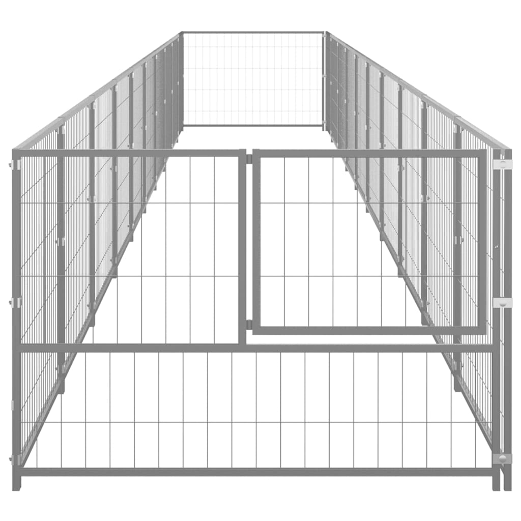 Canil para cães 10 m² aço prateado