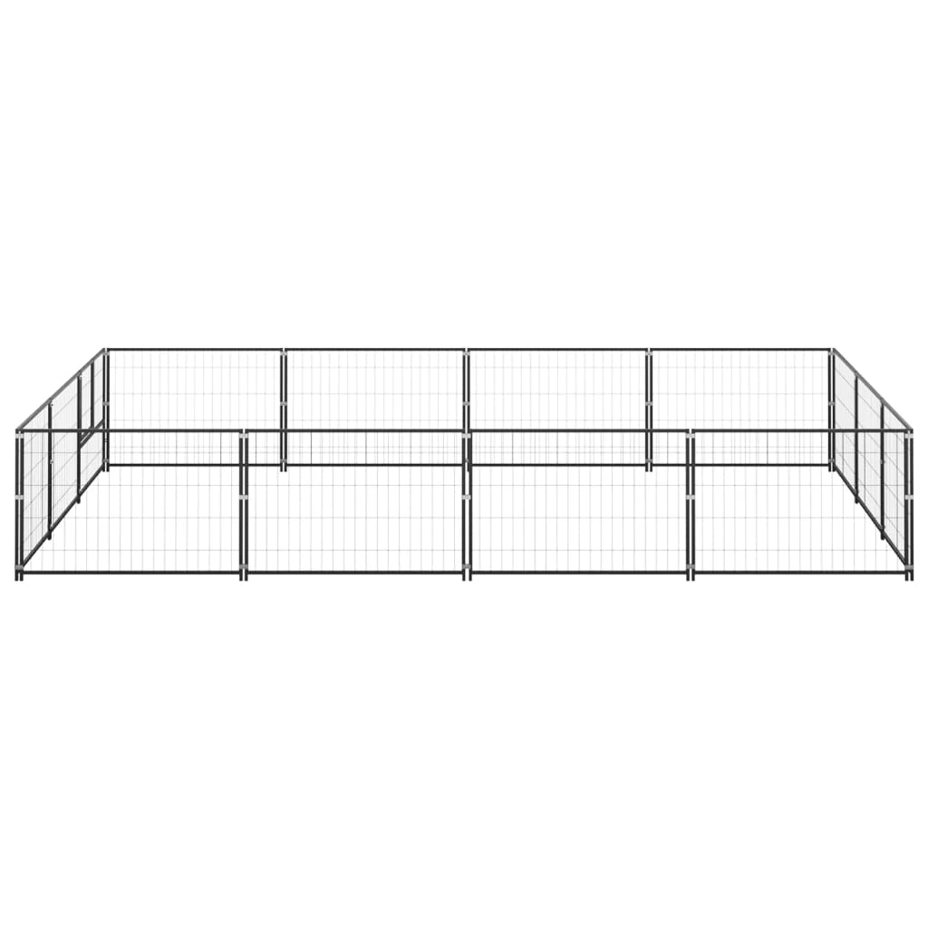 Canil para cães 12 m² aço preto