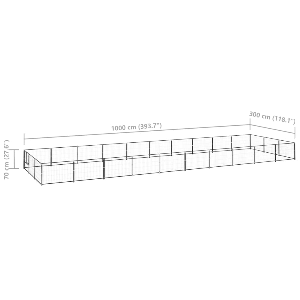 Canil para cães 30 m² aço preto