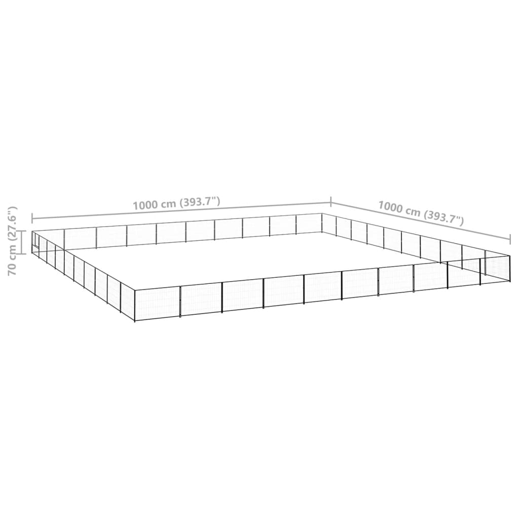 Canil para cães 100 m² aço preto