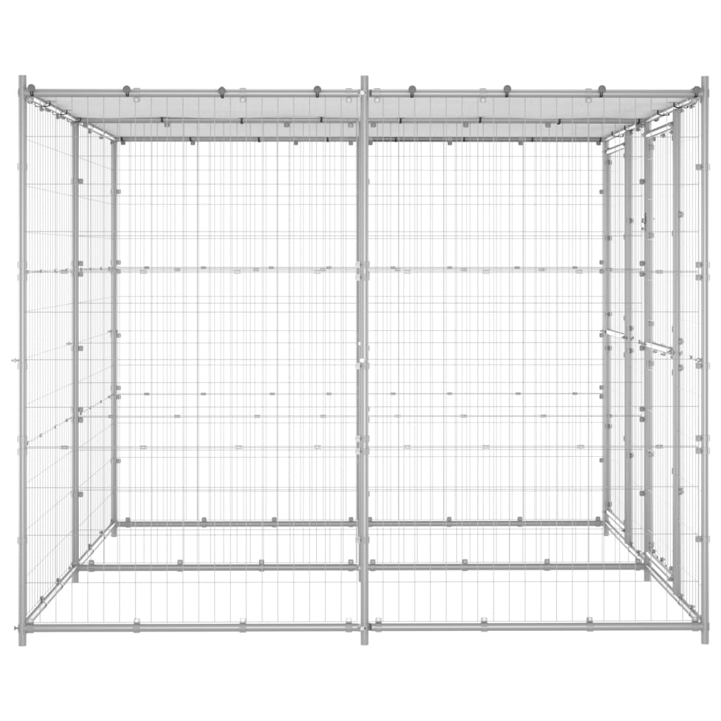 Canil de exterior com telhado 4,84 m² aço galvanizado