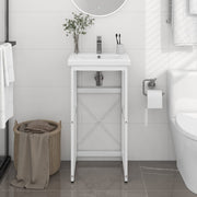 Estrutura p/ lavatório casa de banho ferro 40x38x83 cm branco