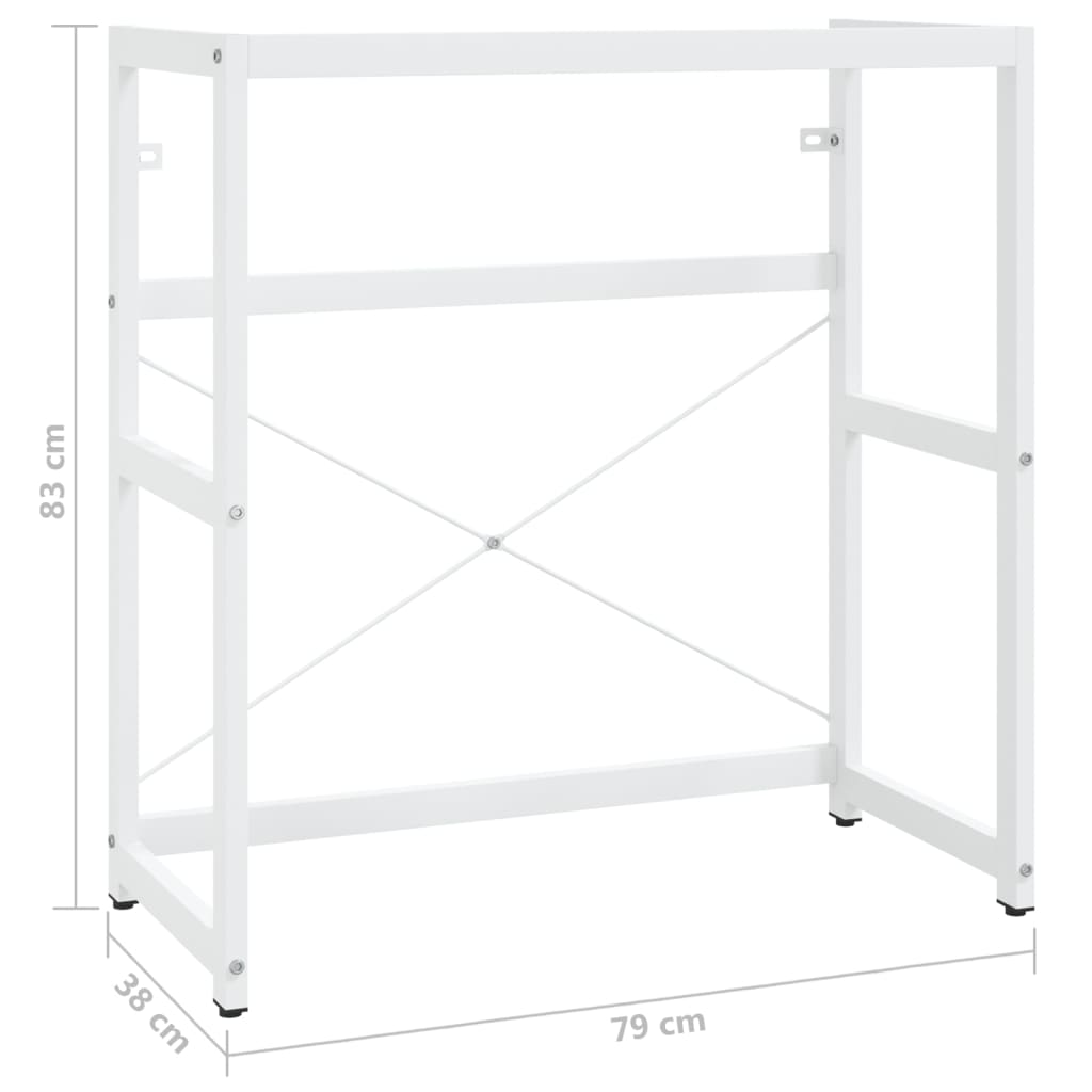 Estrutura p/ lavatório casa de banho ferro 79x38x83 cm branco