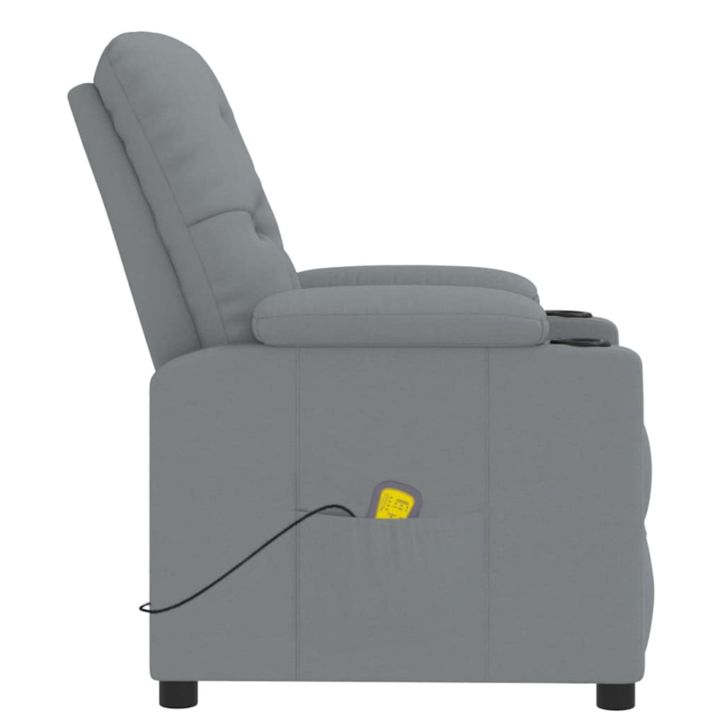Poltrona de massagens tecido cinzento-claro