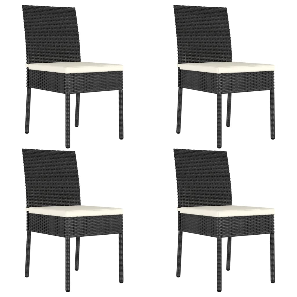Cadeiras de jantar para jardim 4 pcs vime PE preto