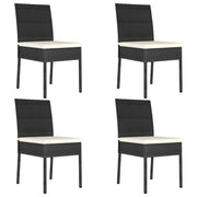 Cadeiras de jantar para jardim 4 pcs vime PE preto