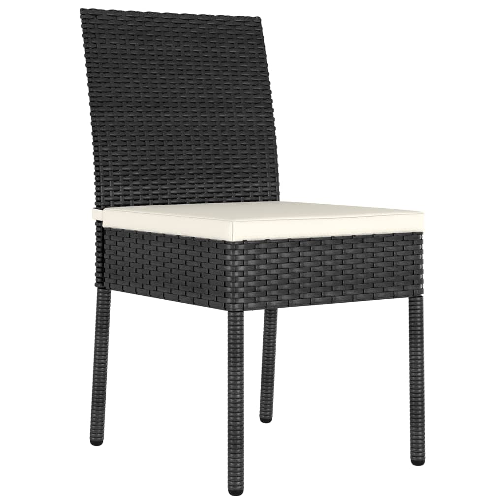 Cadeiras de jantar para jardim 4 pcs vime PE preto