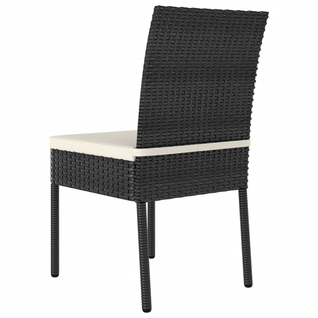 Cadeiras de jantar para jardim 4 pcs vime PE preto