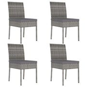 Cadeiras de jantar para jardim 4 pcs vime PE cinzento