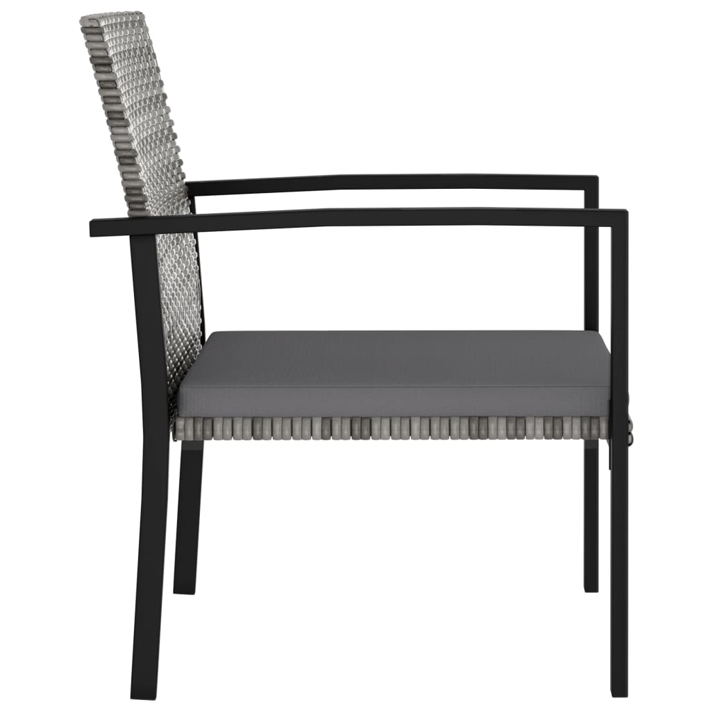 Cadeiras de jantar para jardim 4 pcs vime PE cinzento