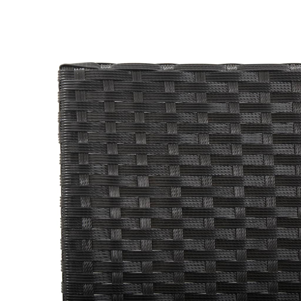Banco de jardim com almofadões 176 cm vime PE preto
