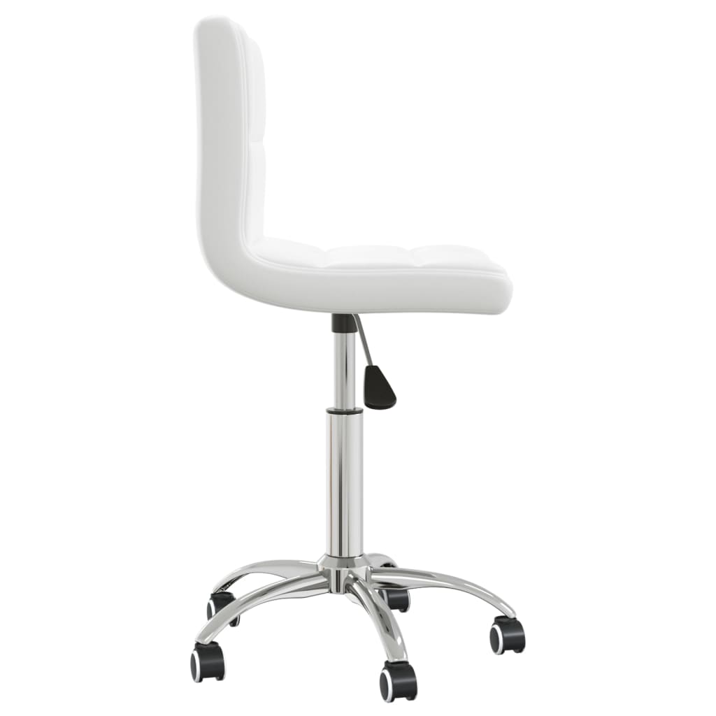Cadeira de jantar giratória couro artificial branco