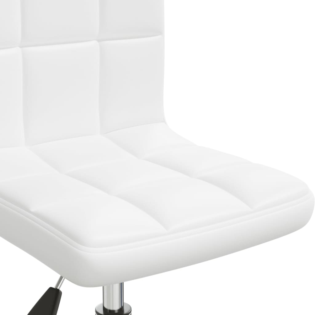 Cadeira de jantar giratória couro artificial branco