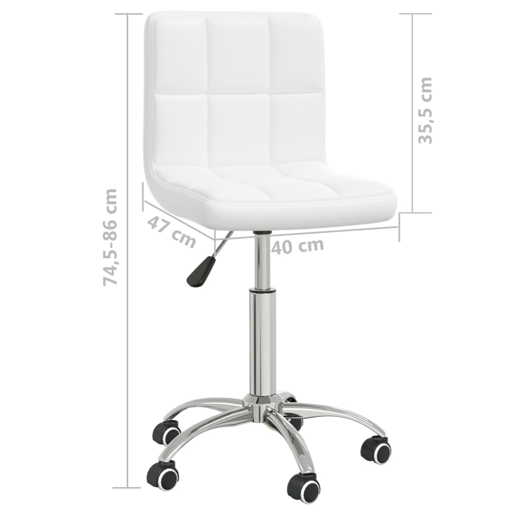 Cadeira de jantar giratória couro artificial branco