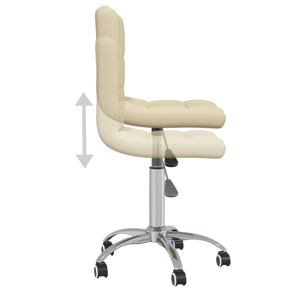 Cadeira de jantar giratória couro artificial branco