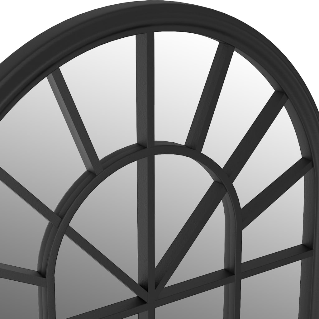 Espelho de jardim p/ uso exterior ferro 90x45 cm preto