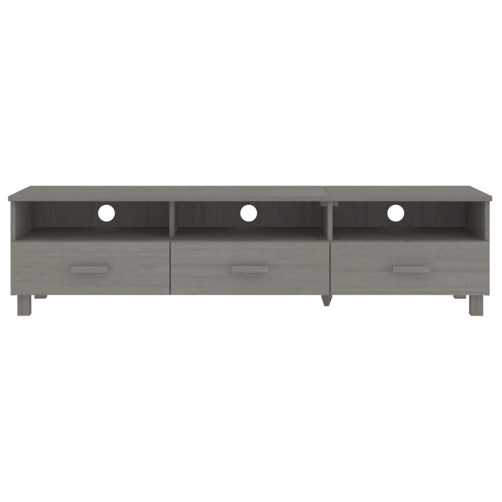 Móvel de TV HAMAR 158x40x40 cm pinho maciço cinza-claro