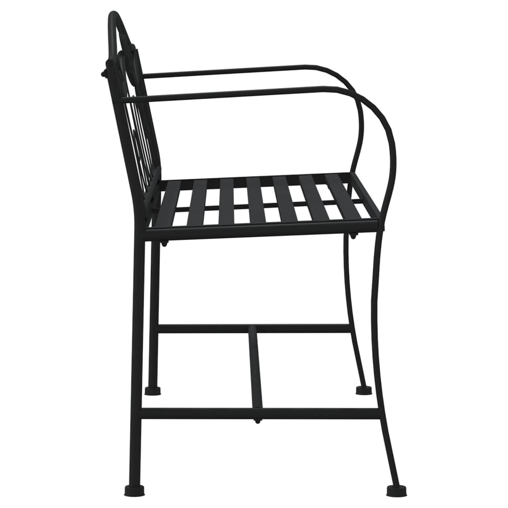 Banco de jardim de 2 lugares 104 cm aço preto