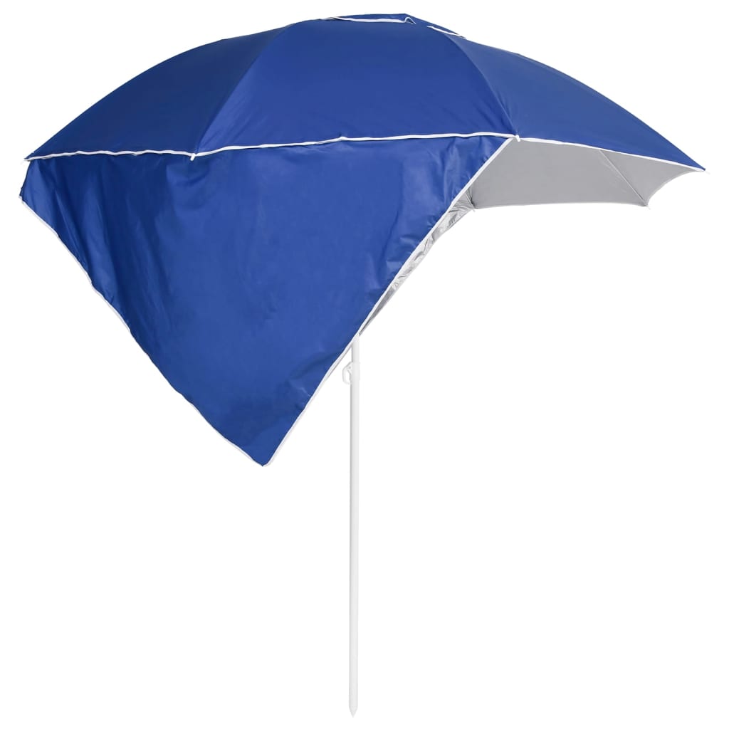 Guarda-sol de praia com paredes laterais 215 cm azul