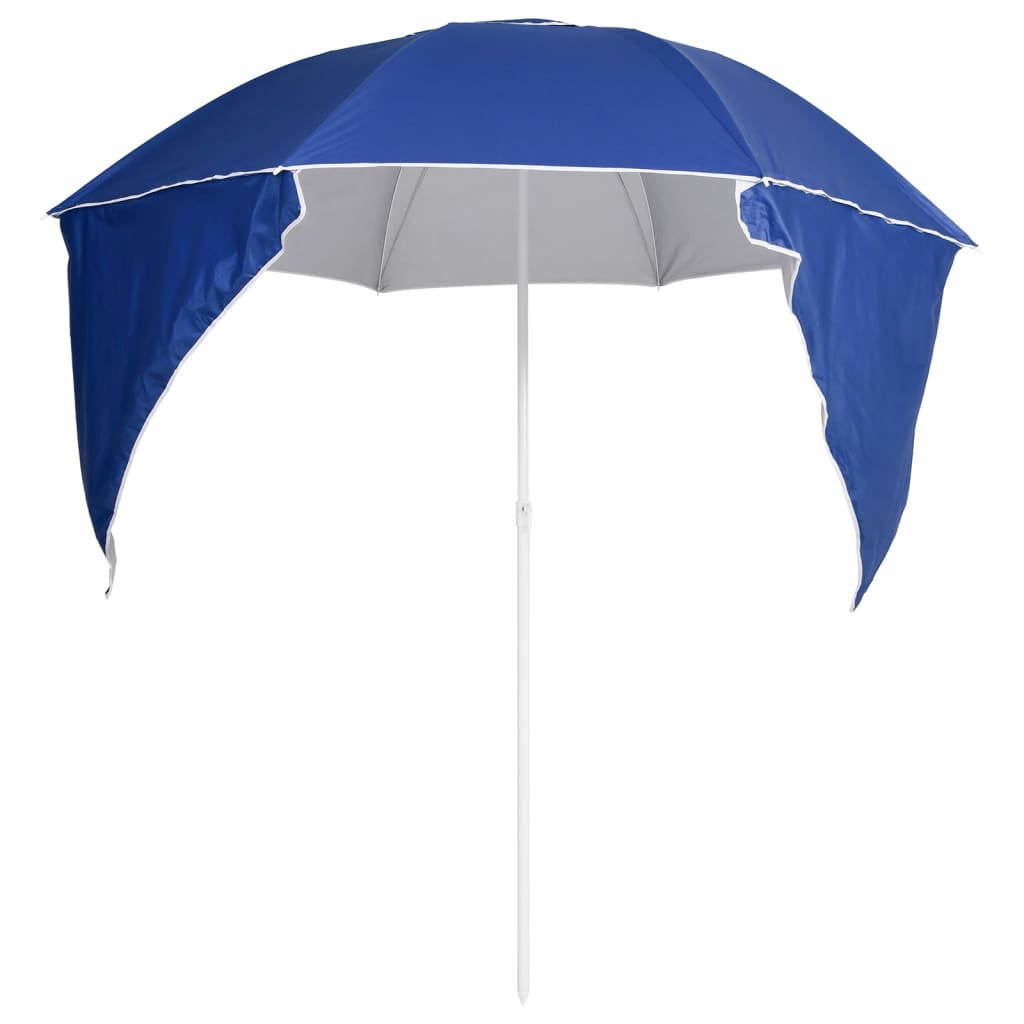 Guarda-sol de praia com paredes laterais 215 cm azul