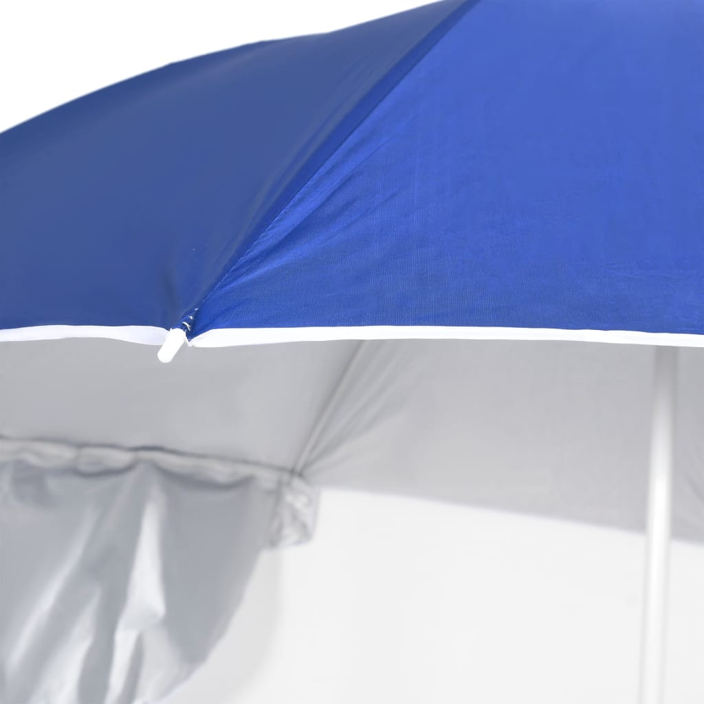 Guarda-sol de praia com paredes laterais 215 cm azul