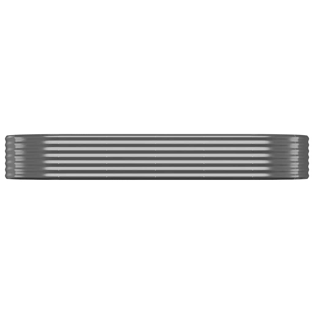 Canteiro elevado jardim 249x100x36 aço galvanizado antracite