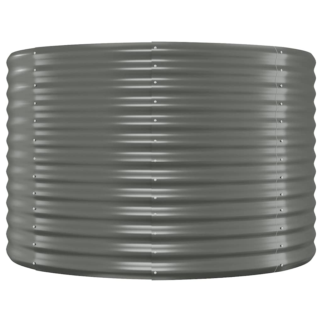 Canteiro elevado jardim 100x100x68 aço galvanizado cinzento