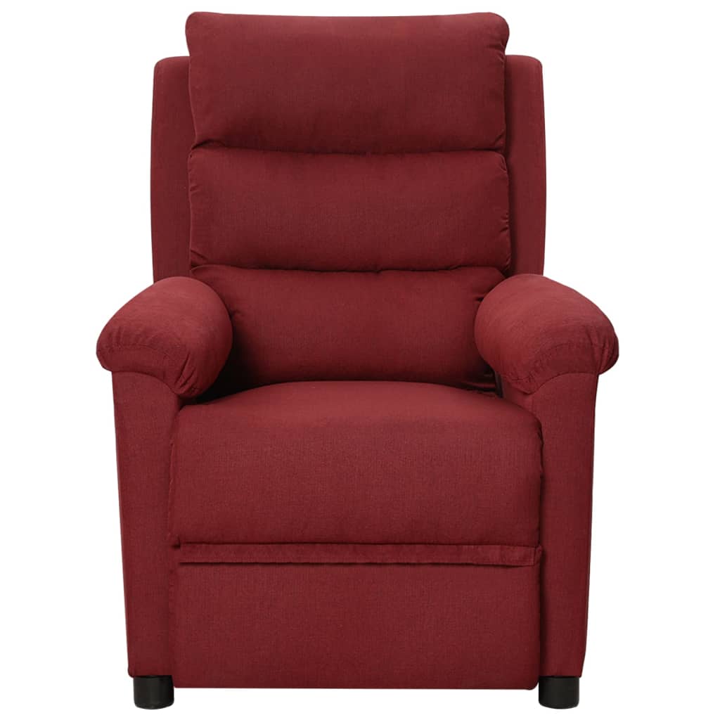 Poltrona de massagens elétrica reclinável tecido vermelho tinto