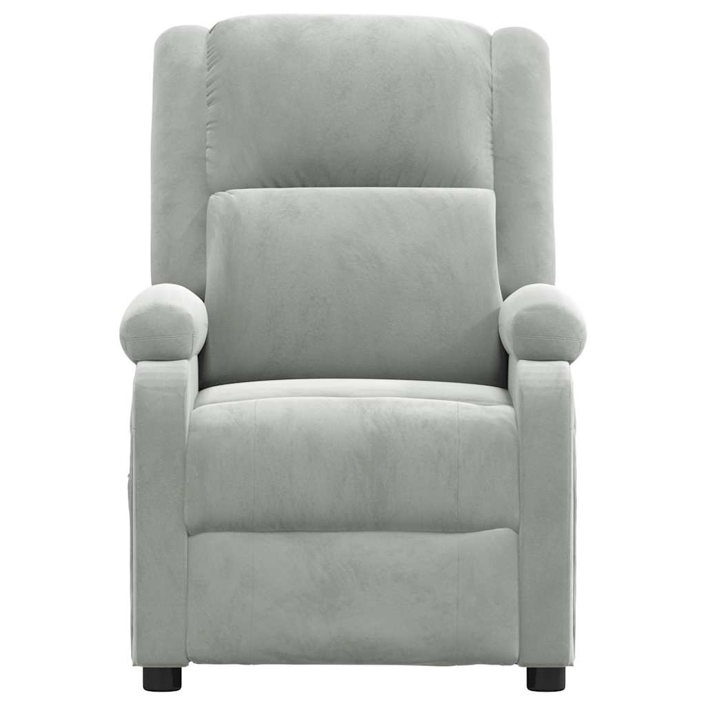 Poltrona de massagens veludo cinzento-claro