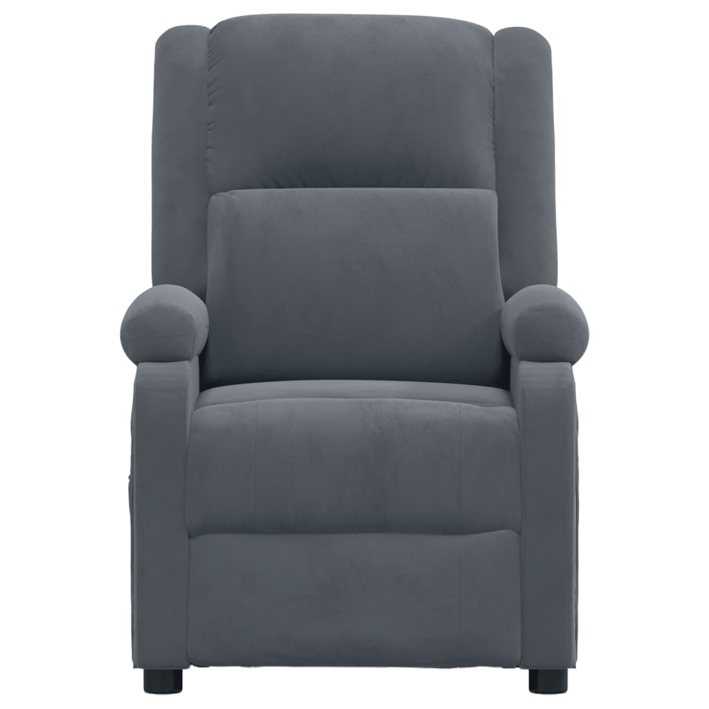 Poltrona de massagens veludo cinza-escuro