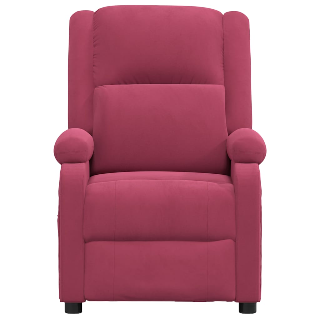 Poltrona de massagens veludo vermelho tinto