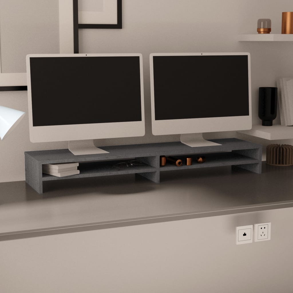 Suporte para monitor 100x24x13 cm pinho maciço branco
