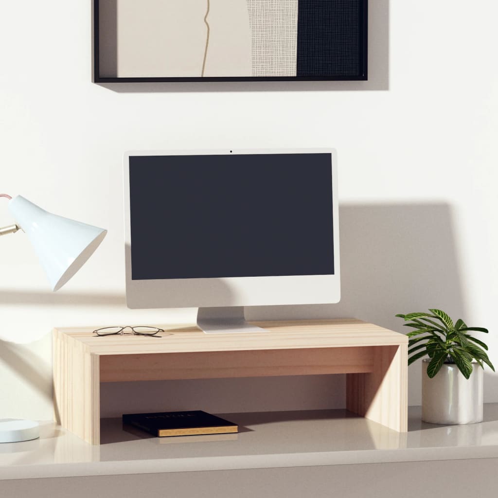 Suporte para monitor 50x27x15 cm pinho maciço branco