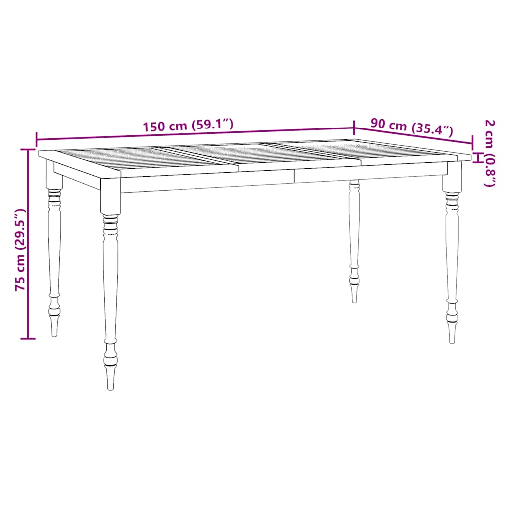 Mesa de bar dobrável 90x65x105 cm madeira de teca maciça