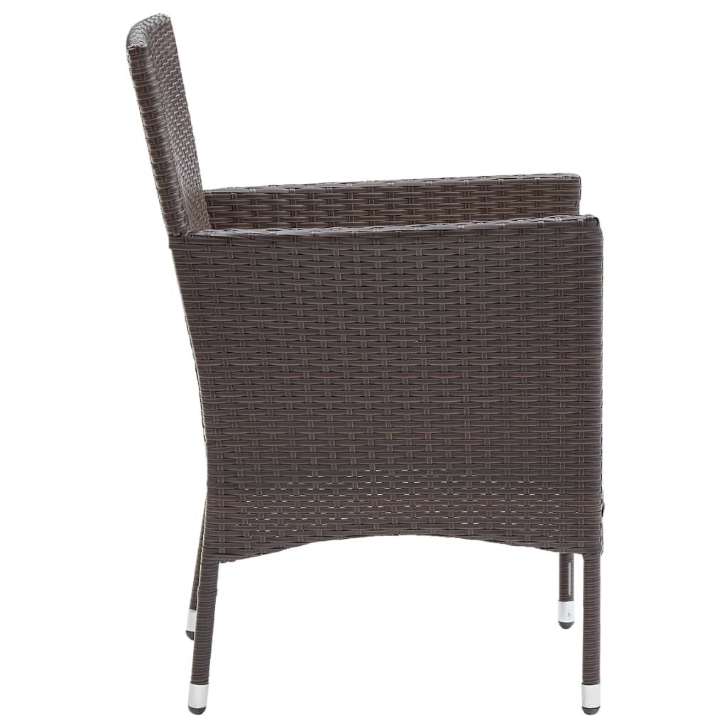 Cadeiras de jantar para jardim 2 pcs vime PE castanho